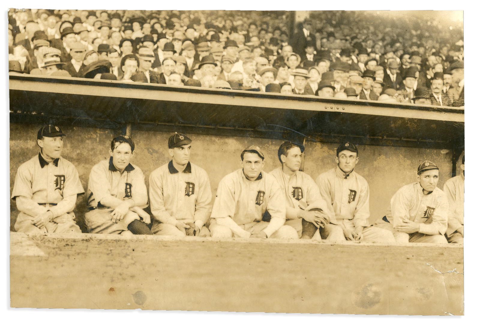 Vintage Sports Photographs - 1907 A.L. Champions Detroit Tigers Bench w/Young Ty Cobb