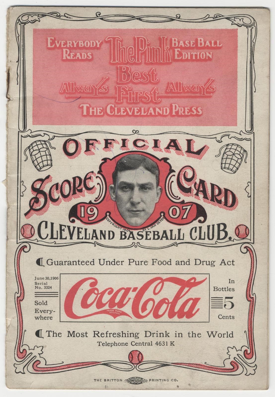 - 1907 Cleveland Naps Program w/Lajoie & Coke Ad