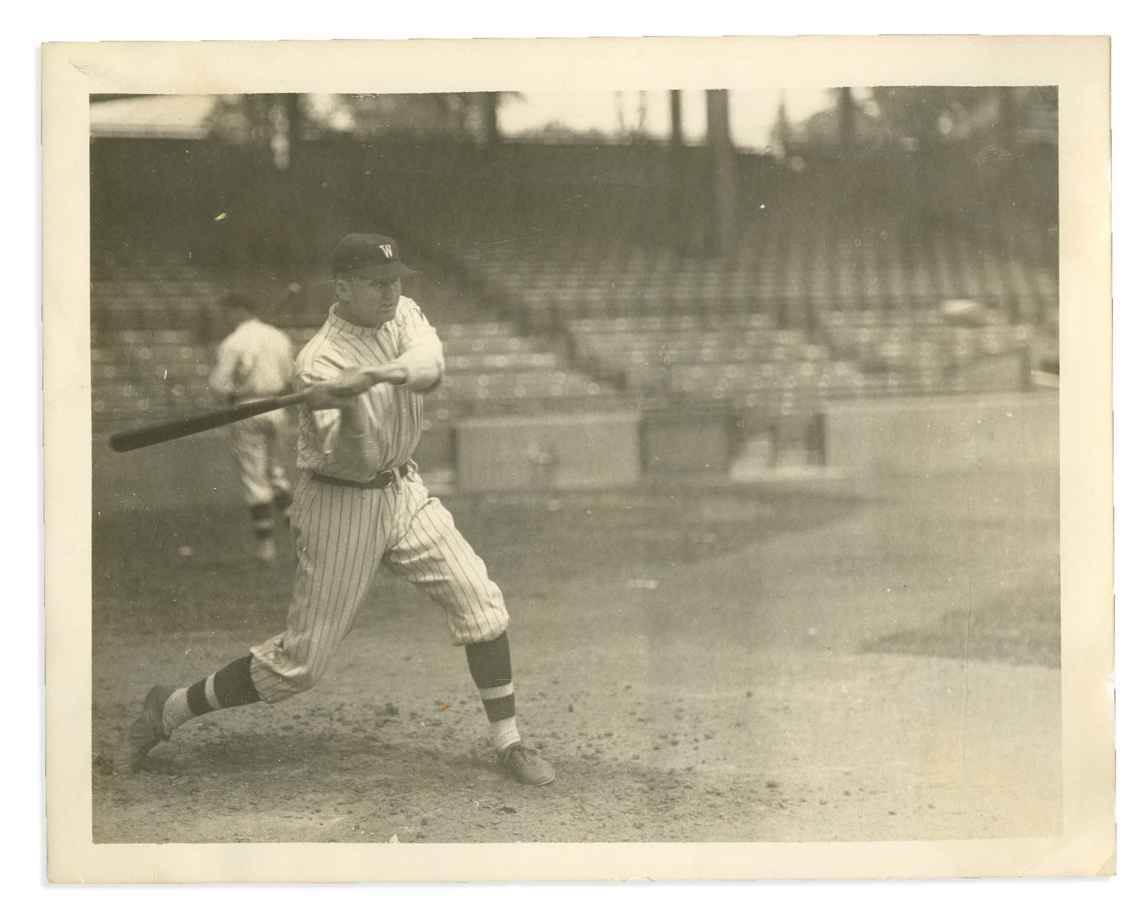 1920's Walter Johnson Batting Type 1 Photograph