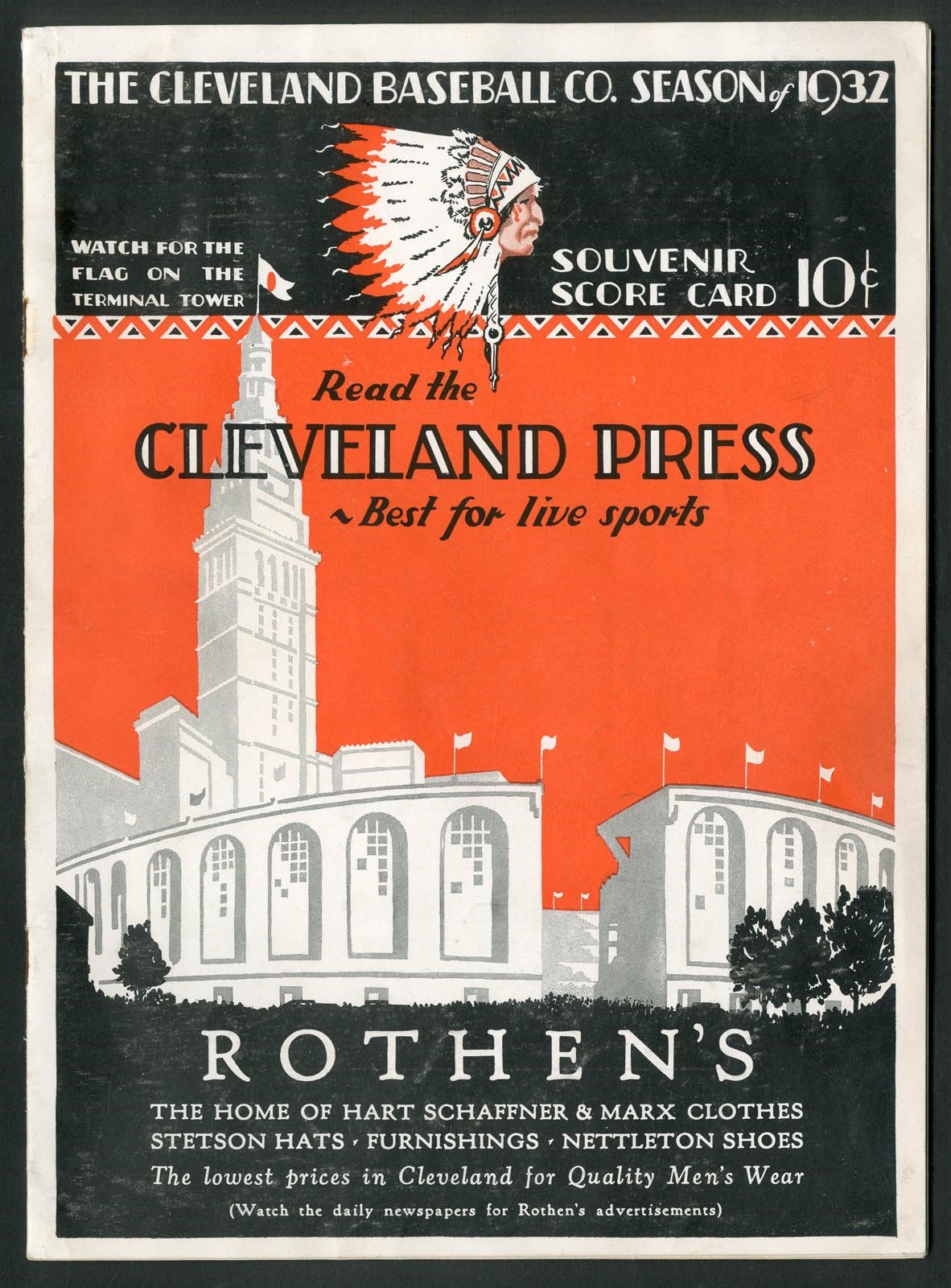Tickets, Publications & Pins - 1932 Cleveland Indians 32nd. Year Cleveland Program