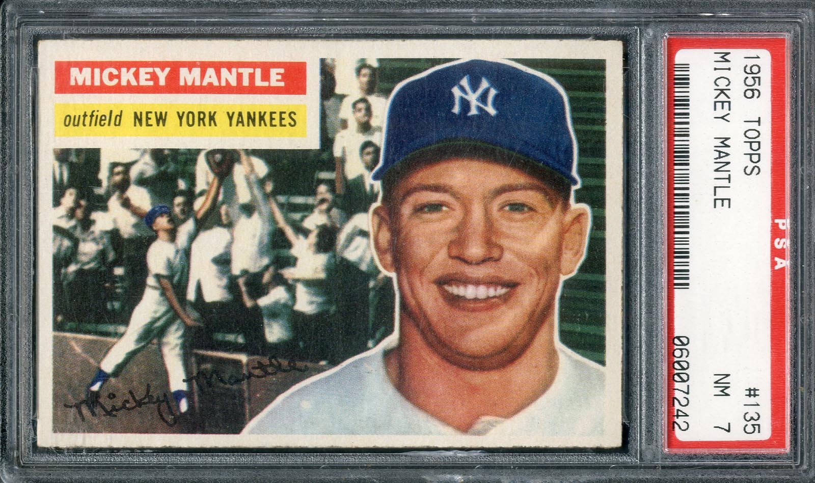 - 1956 Topps Mickey Mantle #135 PSA NM 7