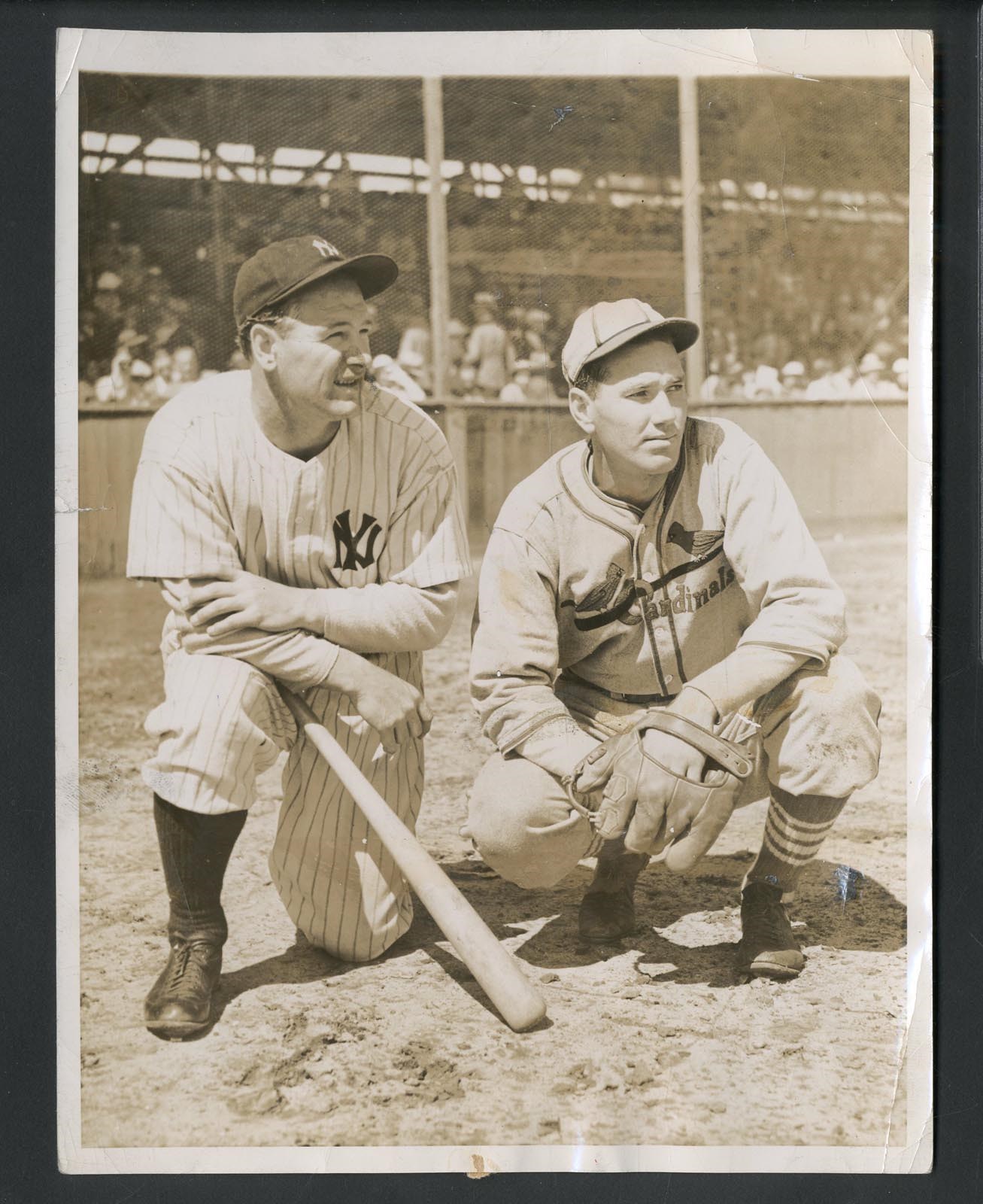 - 1937 Lou Gehrig and Dizzy Dean "Holding Out" Photo Type 1