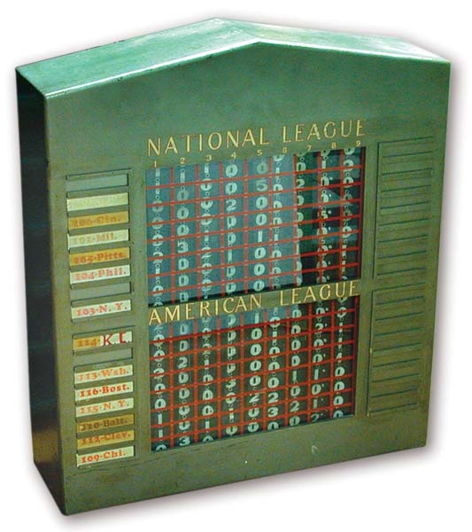 Memorabilia - 1910's Mechanized Baseball Scoreboard from Railroad Station (40x35x10")
