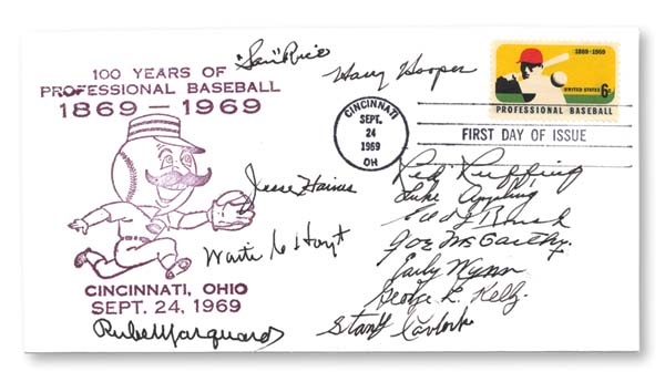 Sports Autographs - 1969 Hall of Famers Signed First Day Cover Collection (3)