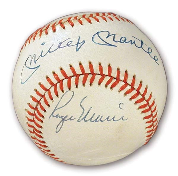 Mantle and Maris - Roger Maris & Mickey Mantle Signed Baseball