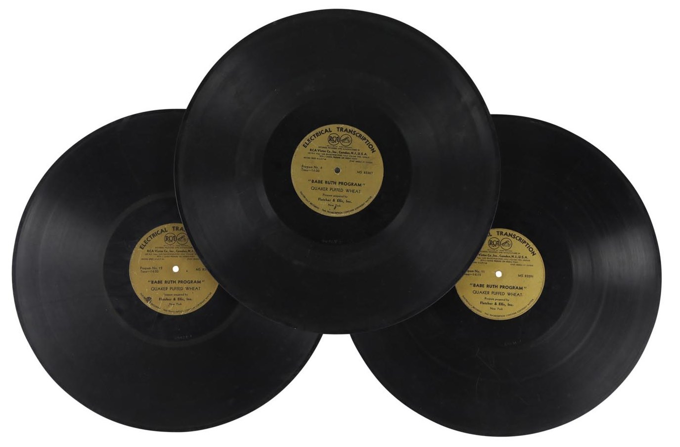 - 1930s Babe Ruth Quaker Oats Radio Show Records (3)