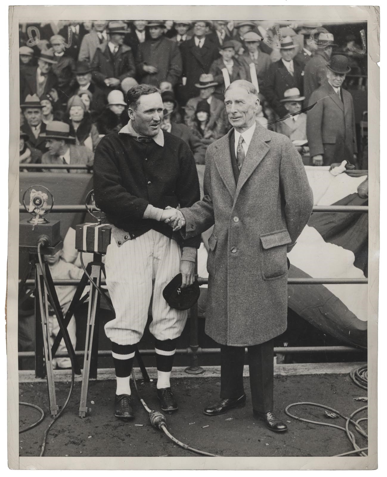 1929 "Aw Shucks" Walter Johnson & Connie Mack Type 1 Photo