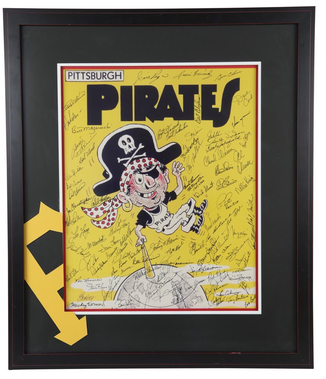 Baseball Autographs - Pittsburgh Pirates All-Time Greats Signed Print (80+ Signatures)