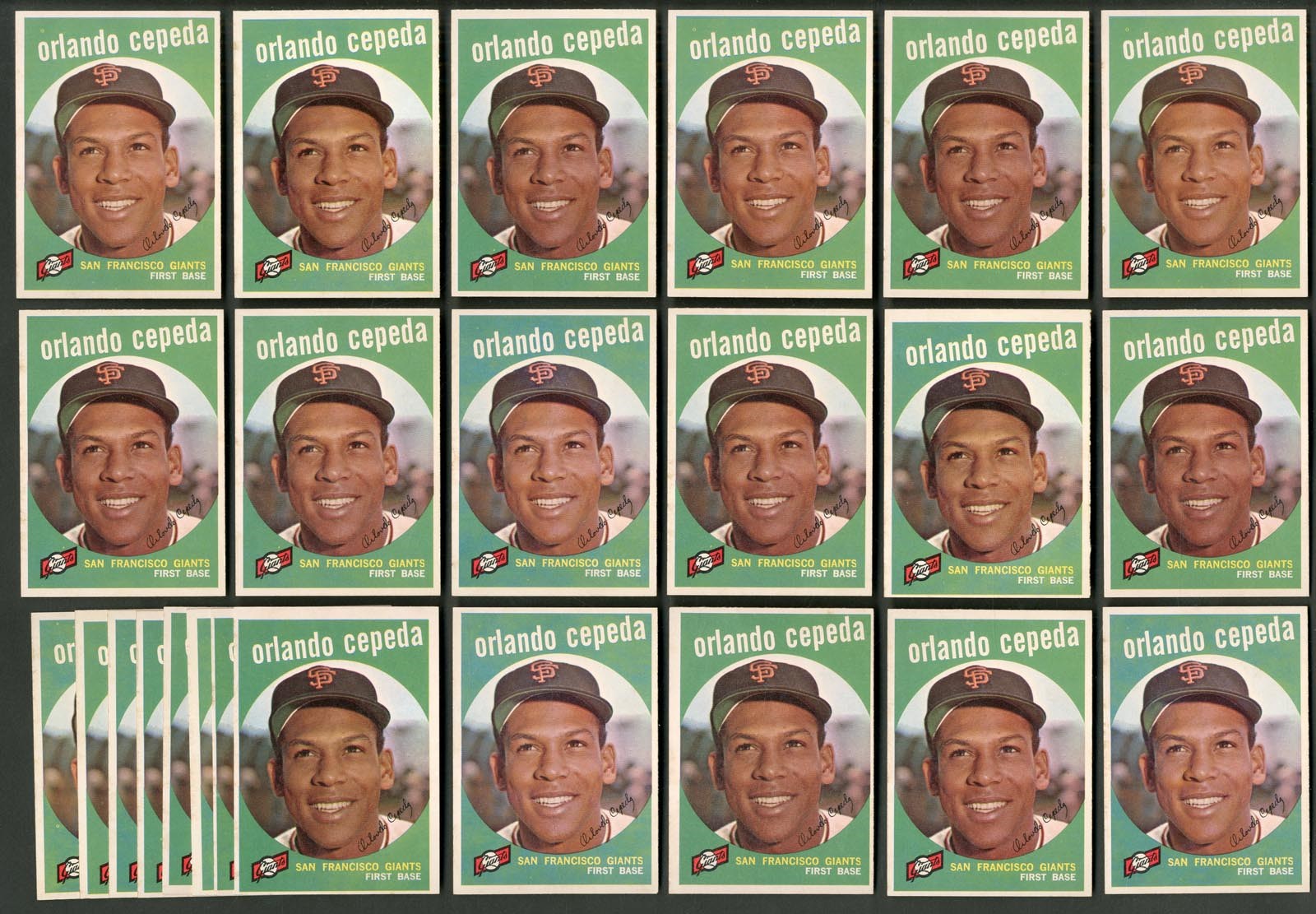 1959 Topps Orlando Cepeda #390 Hoarder Lot of 24