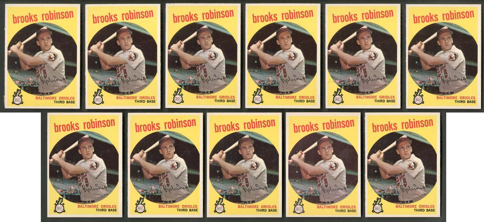 - 1959 Topps Brooks Robinson #439 Hoarder Lot of 11