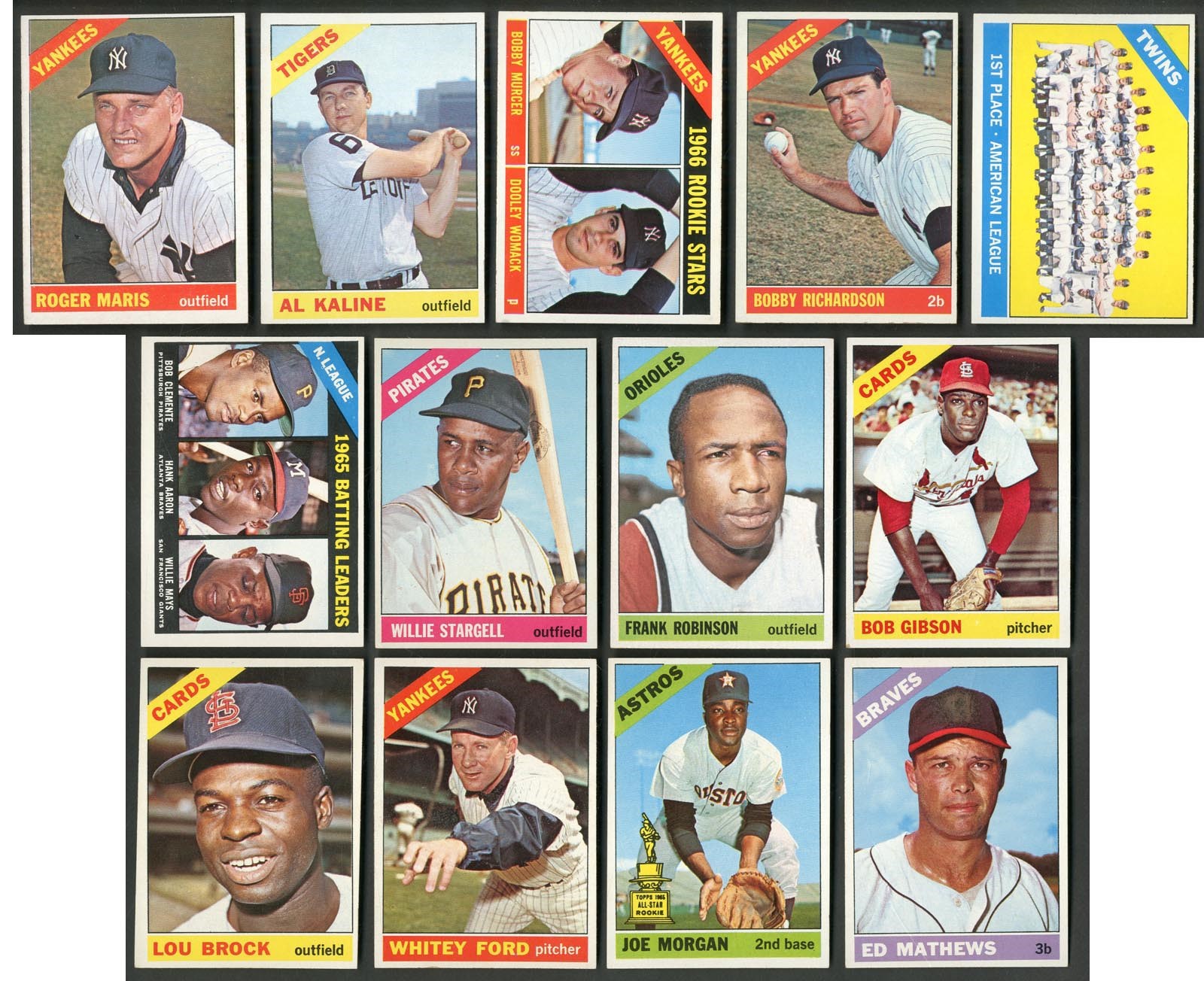 1966 Topps Baseball High Grade Lot of 13