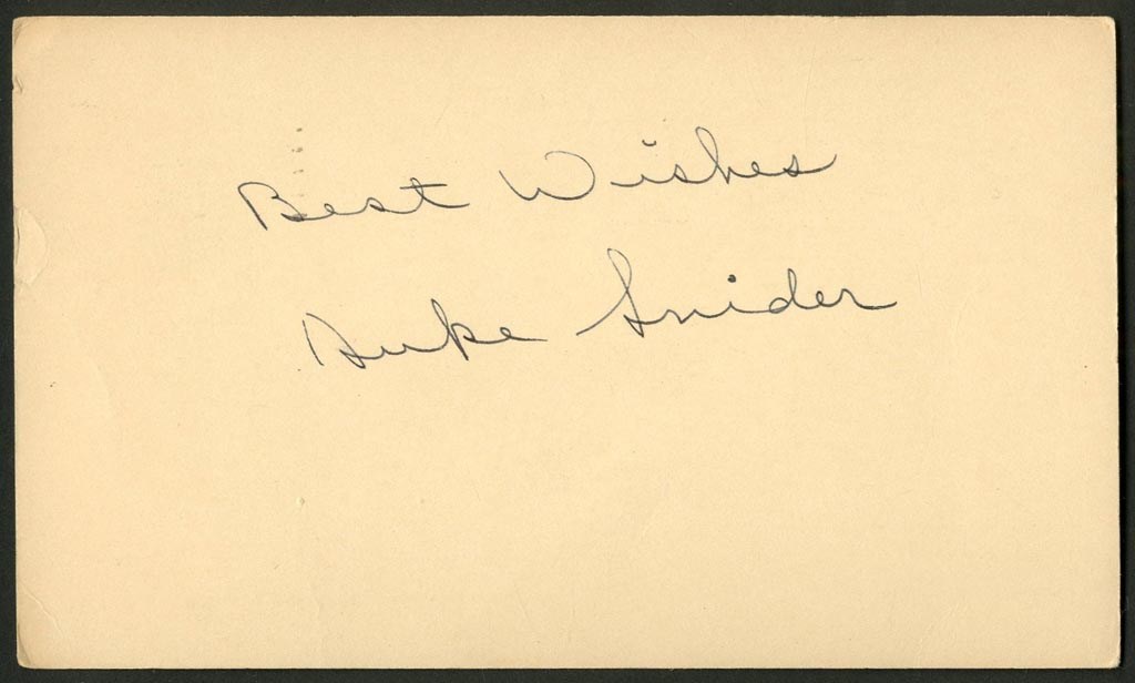 1949 Duke Snider Signed Government Postcard