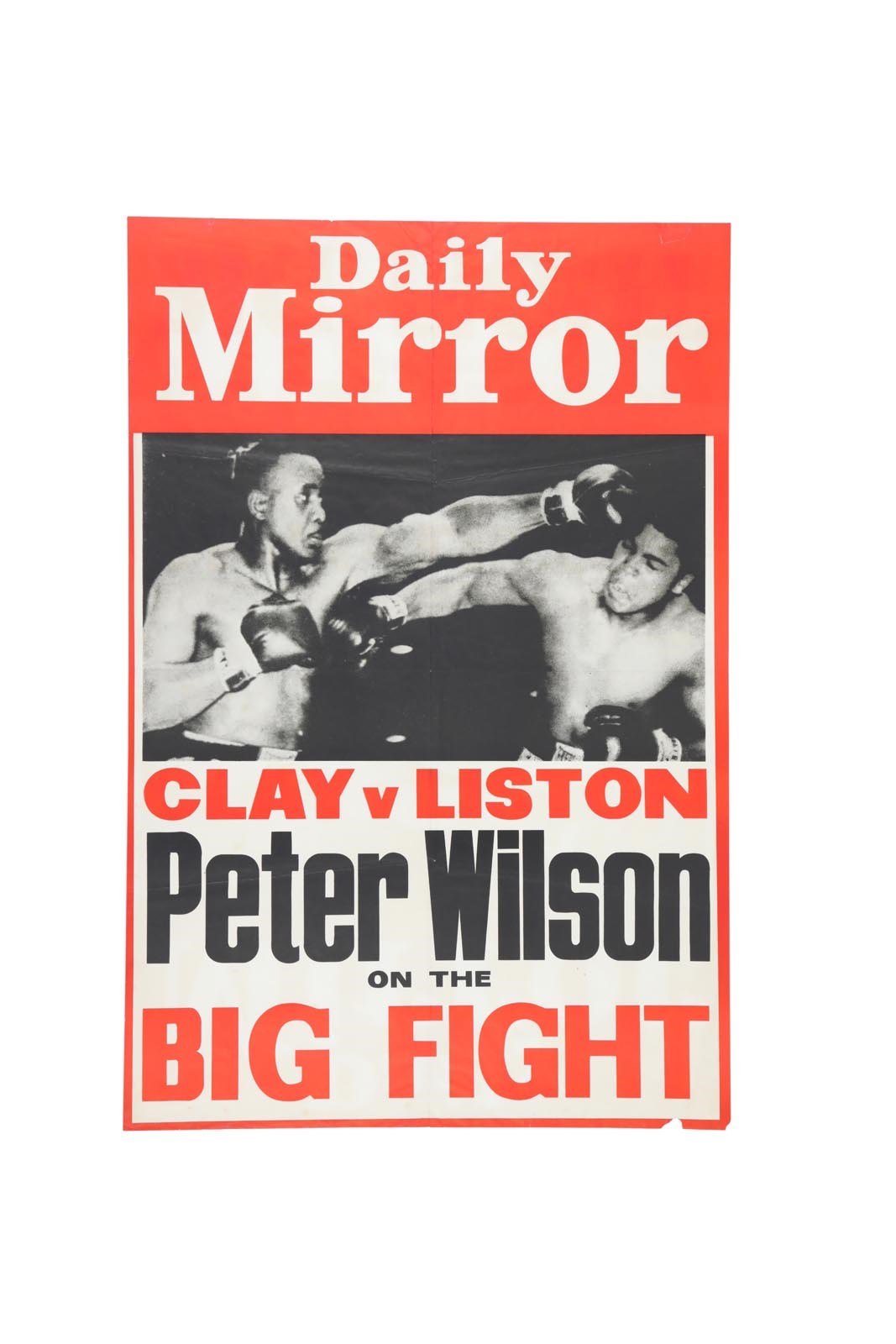 Muhammad Ali & Boxing - 1965 Cassius Clay v Sonny Liston Daily Mirror Poster