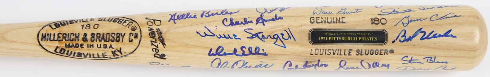 1971 Pittsburgh Pirates "World Champions Reunion" Signed Bat (23)
