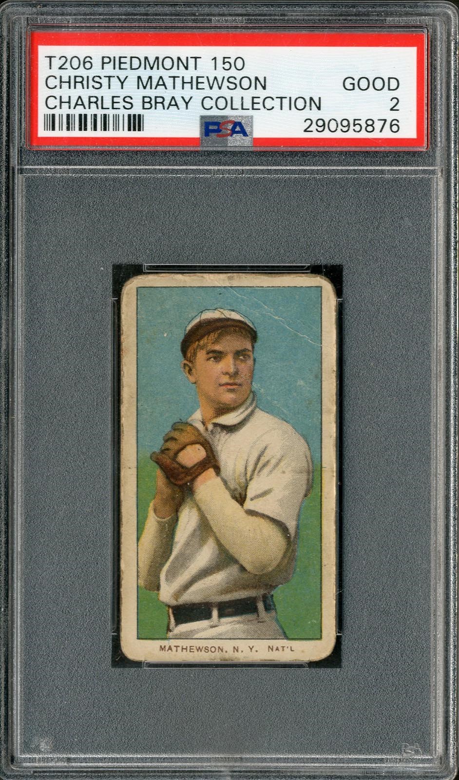 - T206 Piedmont 150 Christy Mathewson PSA 2 From The Charles Bray Collection