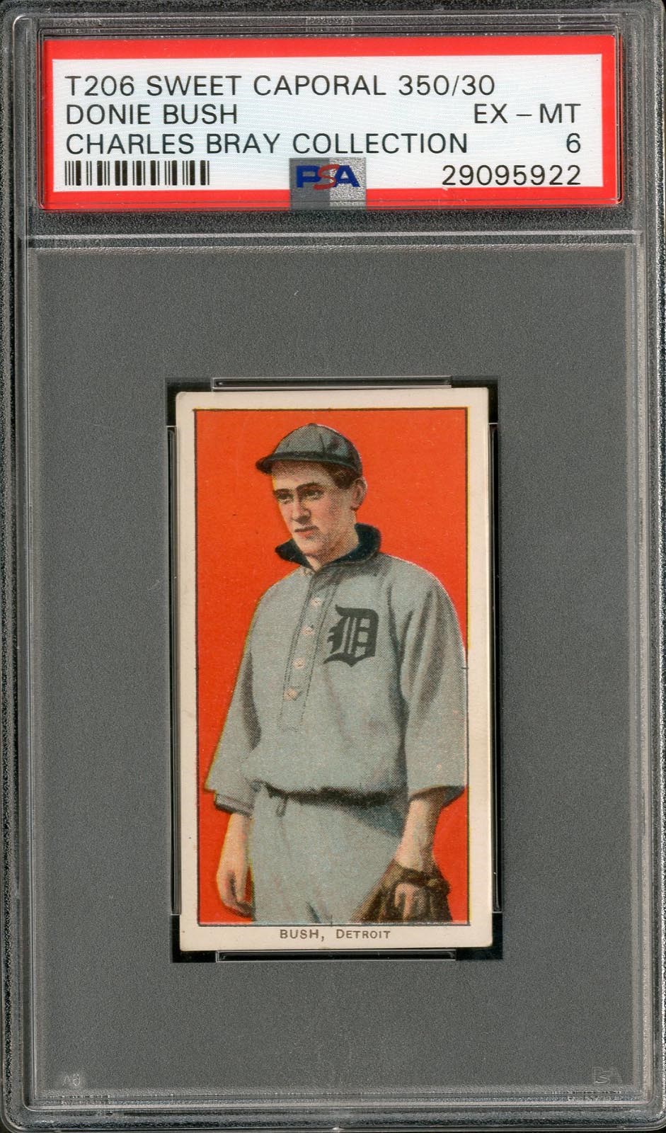 - T206 Sweet Caporal 350/30 Donie Bush PSA 6 From The Charles Bray Collection