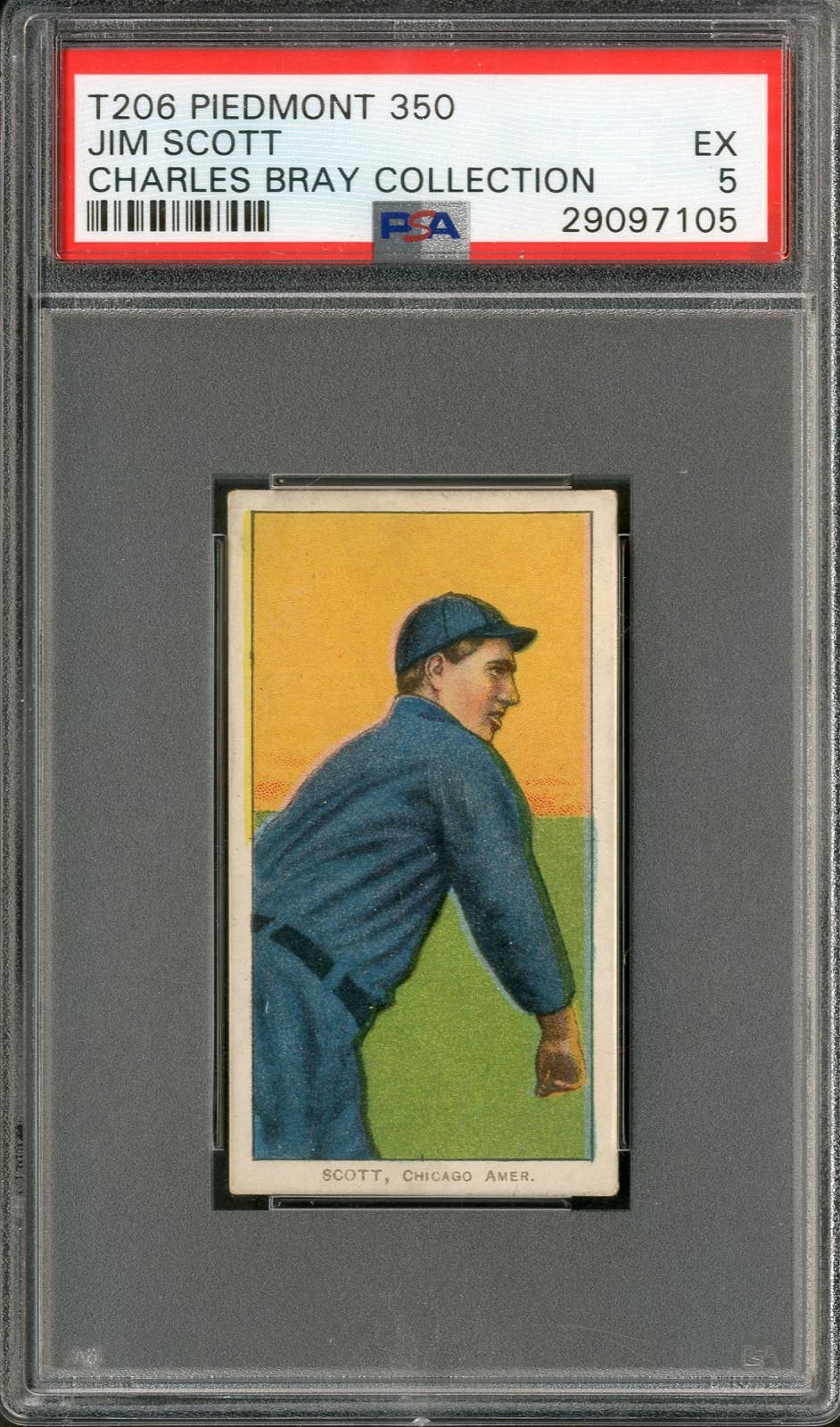 - T206 Piedmont 350 Jim Scott PSA 5 From The Charles Bray Collection