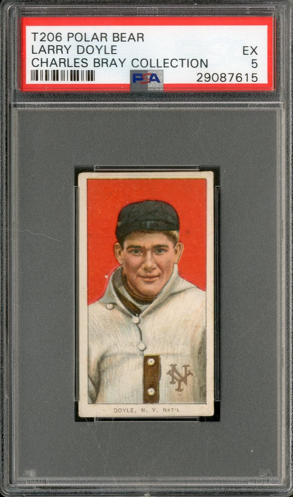 T206 Polar Bear Larry Doyle PSA 5 From The Charles Bray Colllection