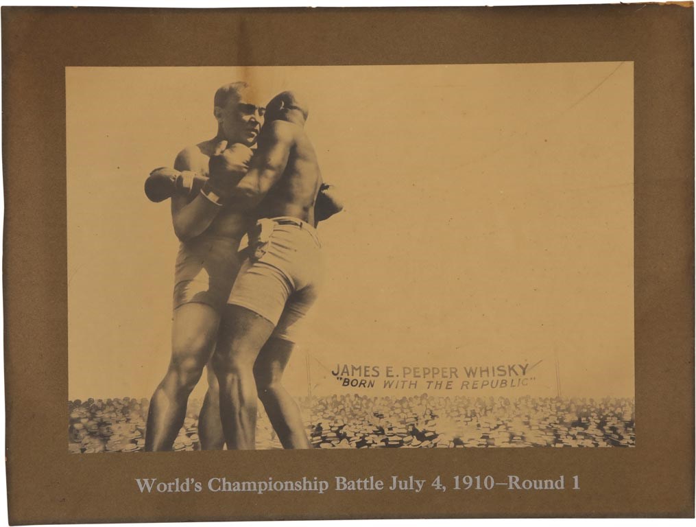 Muhammad Ali & Boxing - 1910 Johnson v. Jefferies James E. Pepper Whiskey Advertising Sign