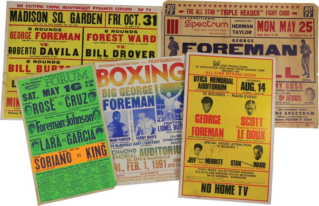 Muhammad Ali & Boxing - Scarce George Foreman Poster Collection (5)