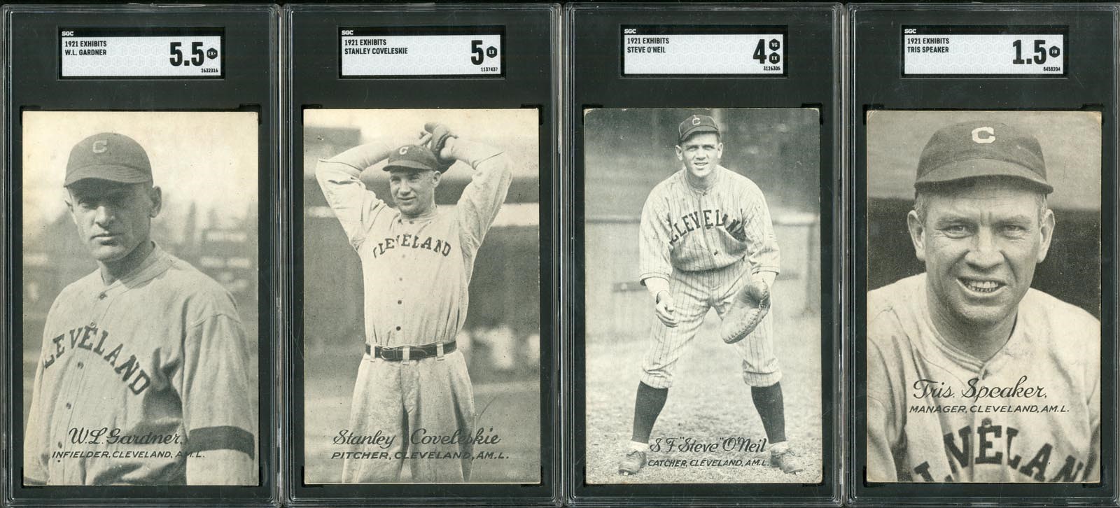 1921 Cleveland Indians Exhibit Card Collection (SGC)