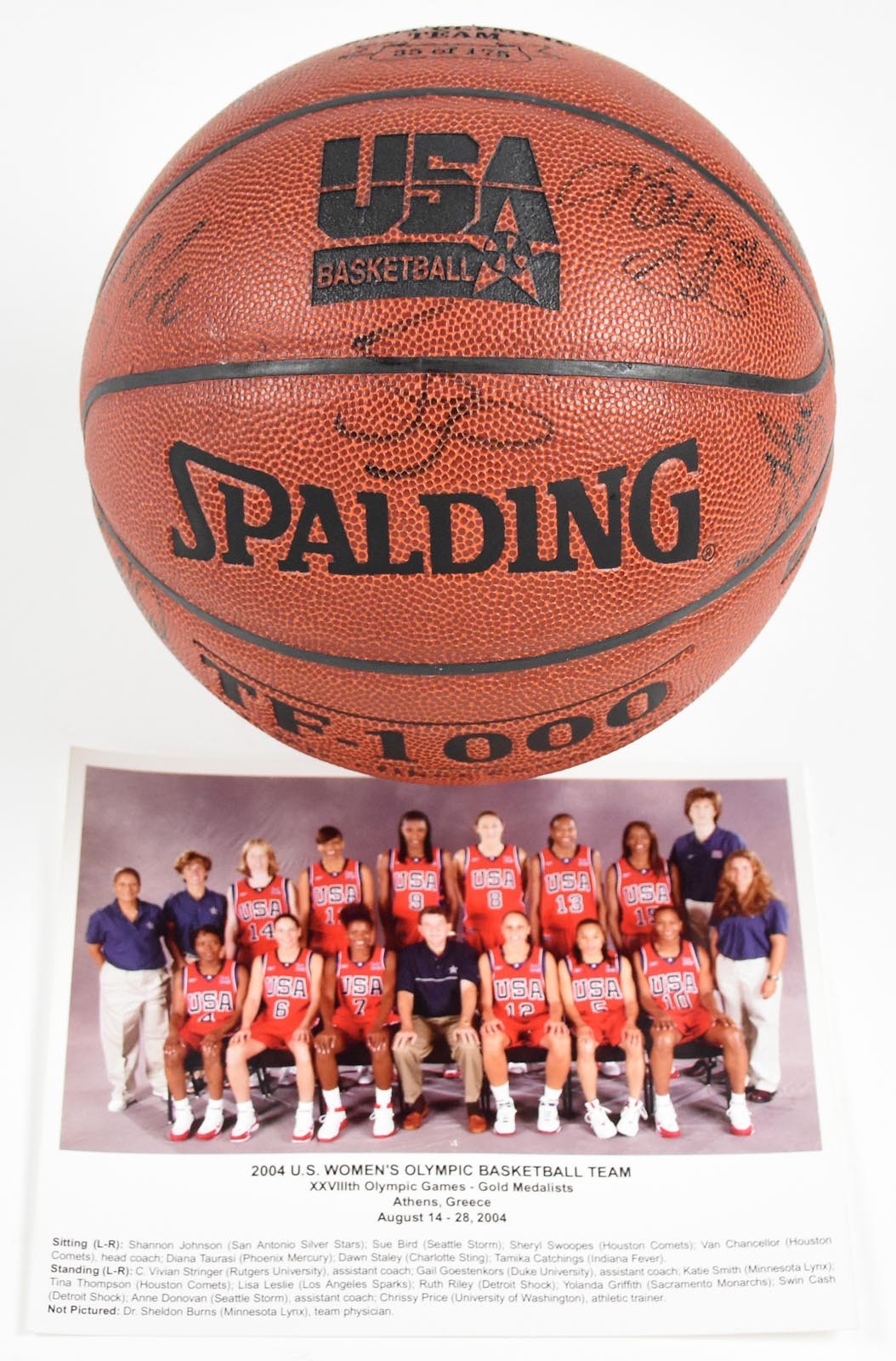 Basketball - 2004 Women's USA Olympic Basketball Team Signed Ball - Gold Medal Winners (JSA LOA)