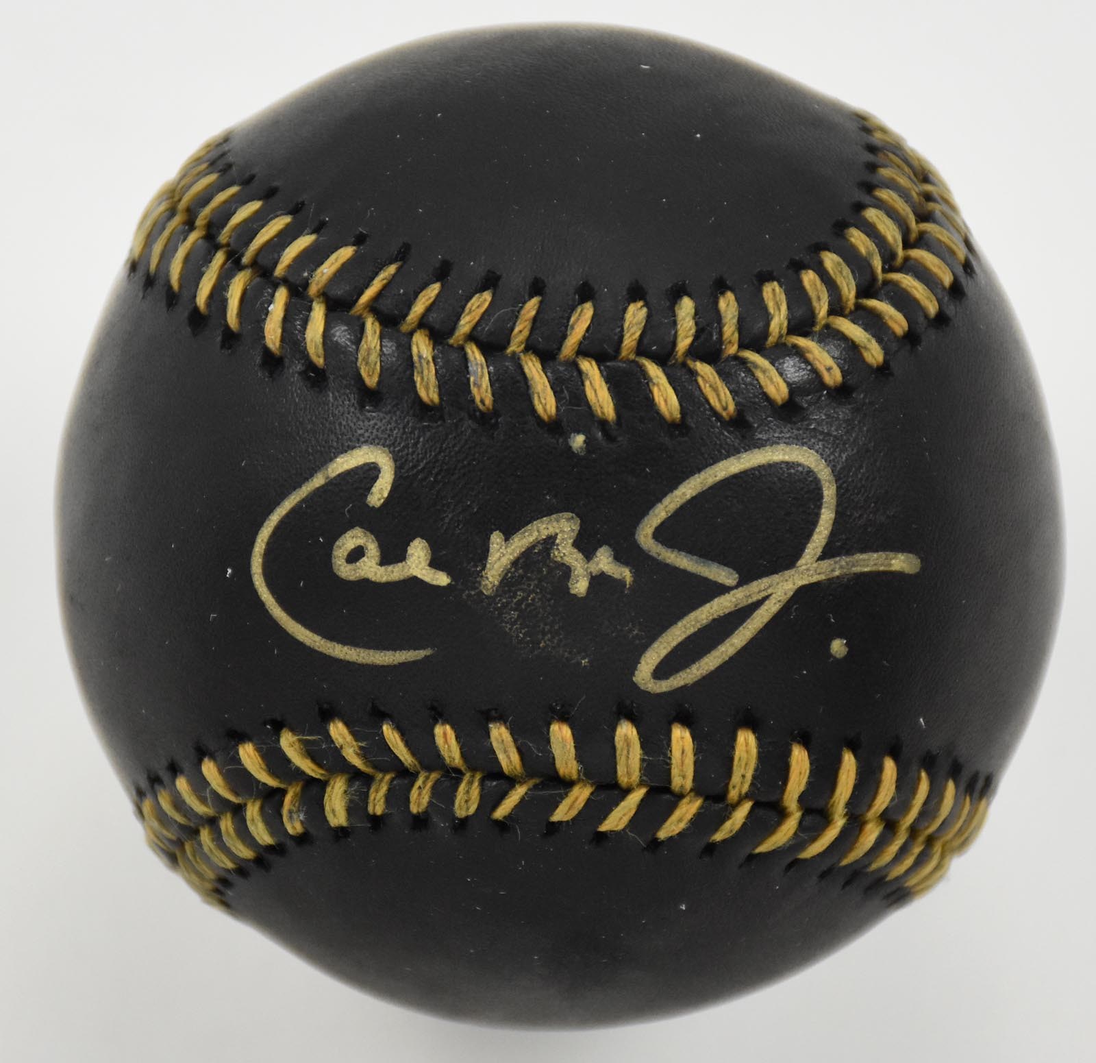 - Perfect Cal Ripken Jr. Single Signed Black Leather Baseball (PSA Graded GEM MINT 10)