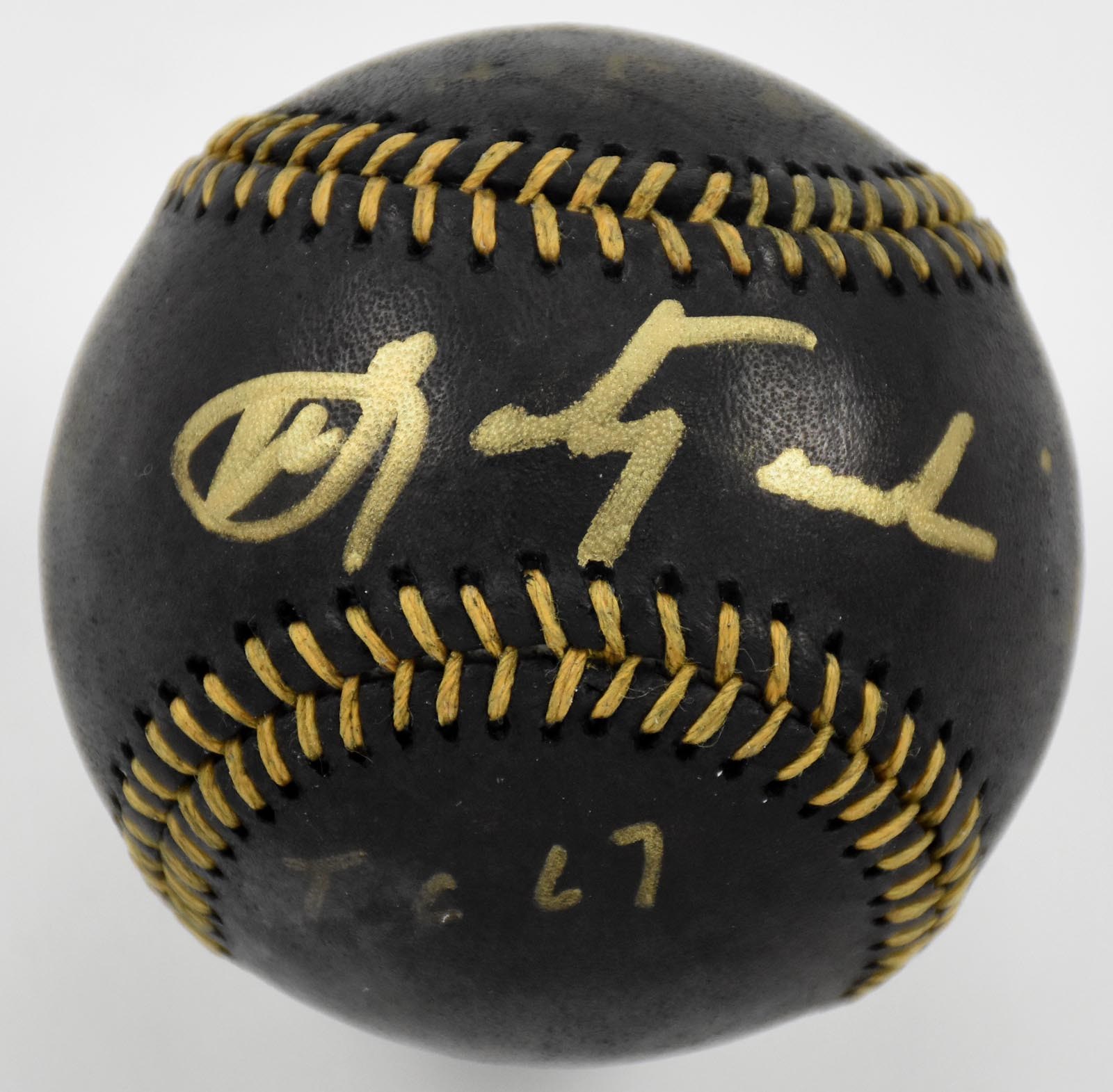 Boston Sports - Carl Yastrzemski Signed 4x Stat Black Leather Baseball (PSA Graded MINT+ 9.5)