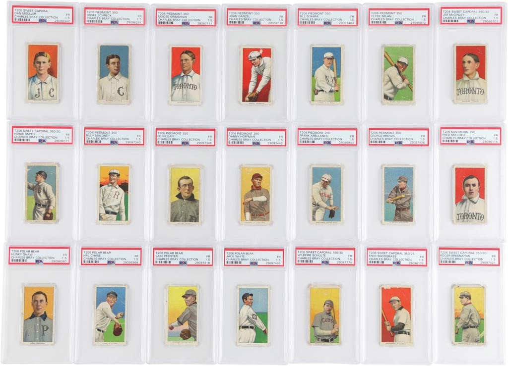Baseball and Trading Cards - 1909 T206 PSA Graded Grouping from the Charles Bray Collection (40+)