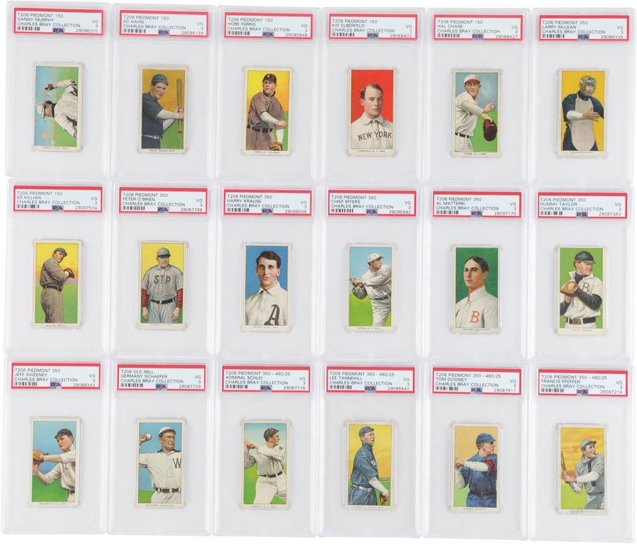 Baseball and Trading Cards - 1909 T206 PSA Graded Grouping from The Charles Bray Collection (35+)