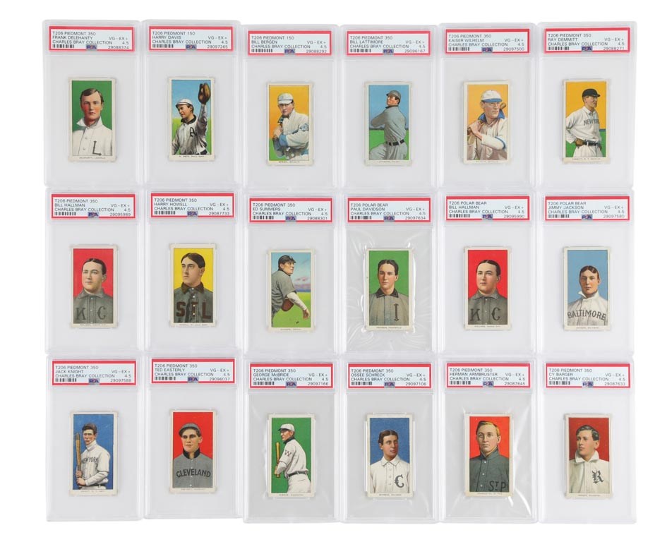 Baseball and Trading Cards - 1909 T206 PSA Graded Grouping from The Charles Bray Collection (15+)