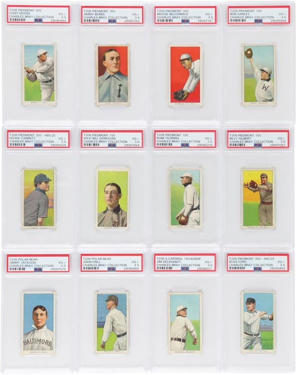 Baseball and Trading Cards - 1909 T206 PSA Graded Grouping from the Charles Bray Collection (25+)