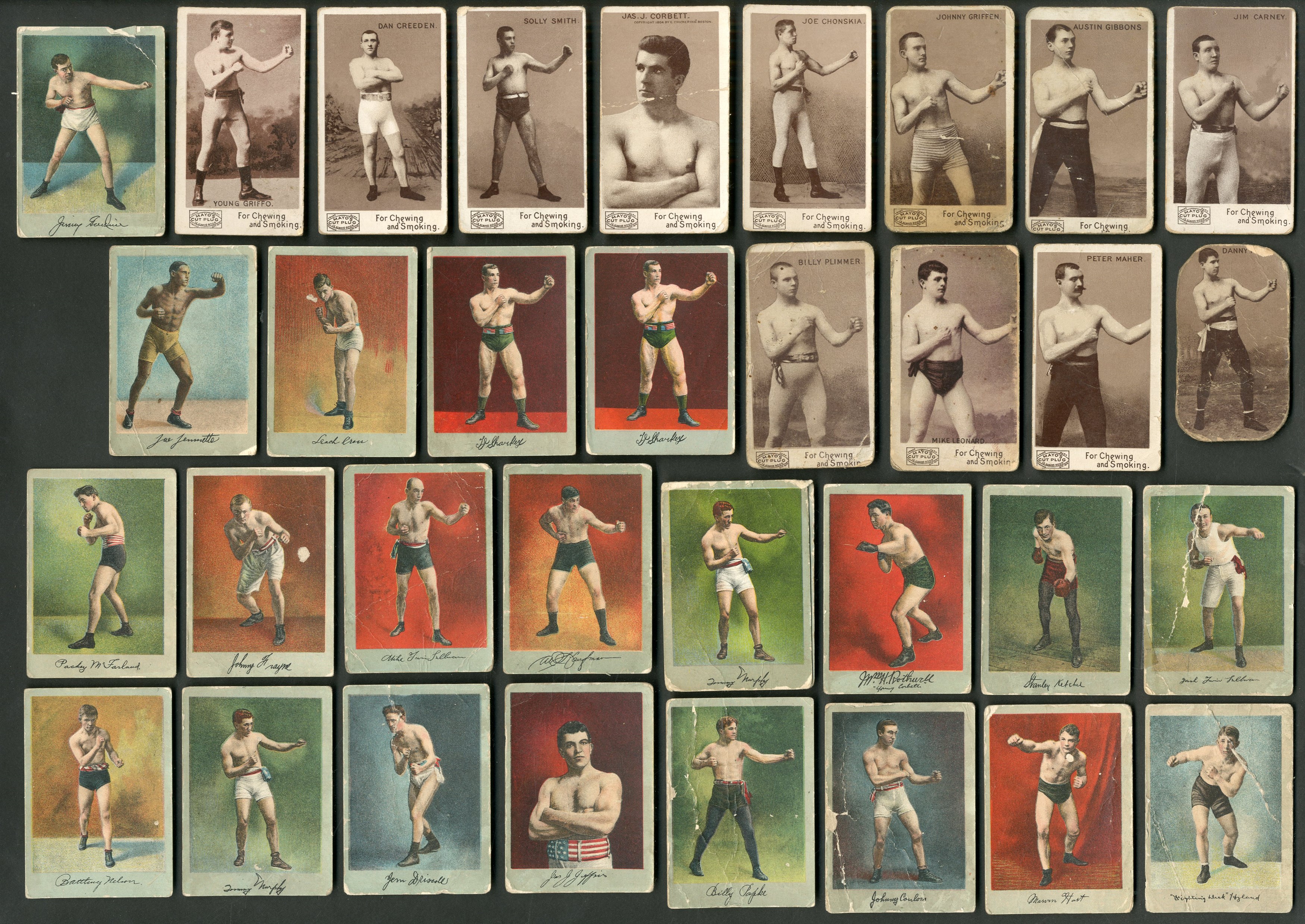 - 1890 N310 Mayo's Cut Plug and T225 Subrug Boxing Cards (34)