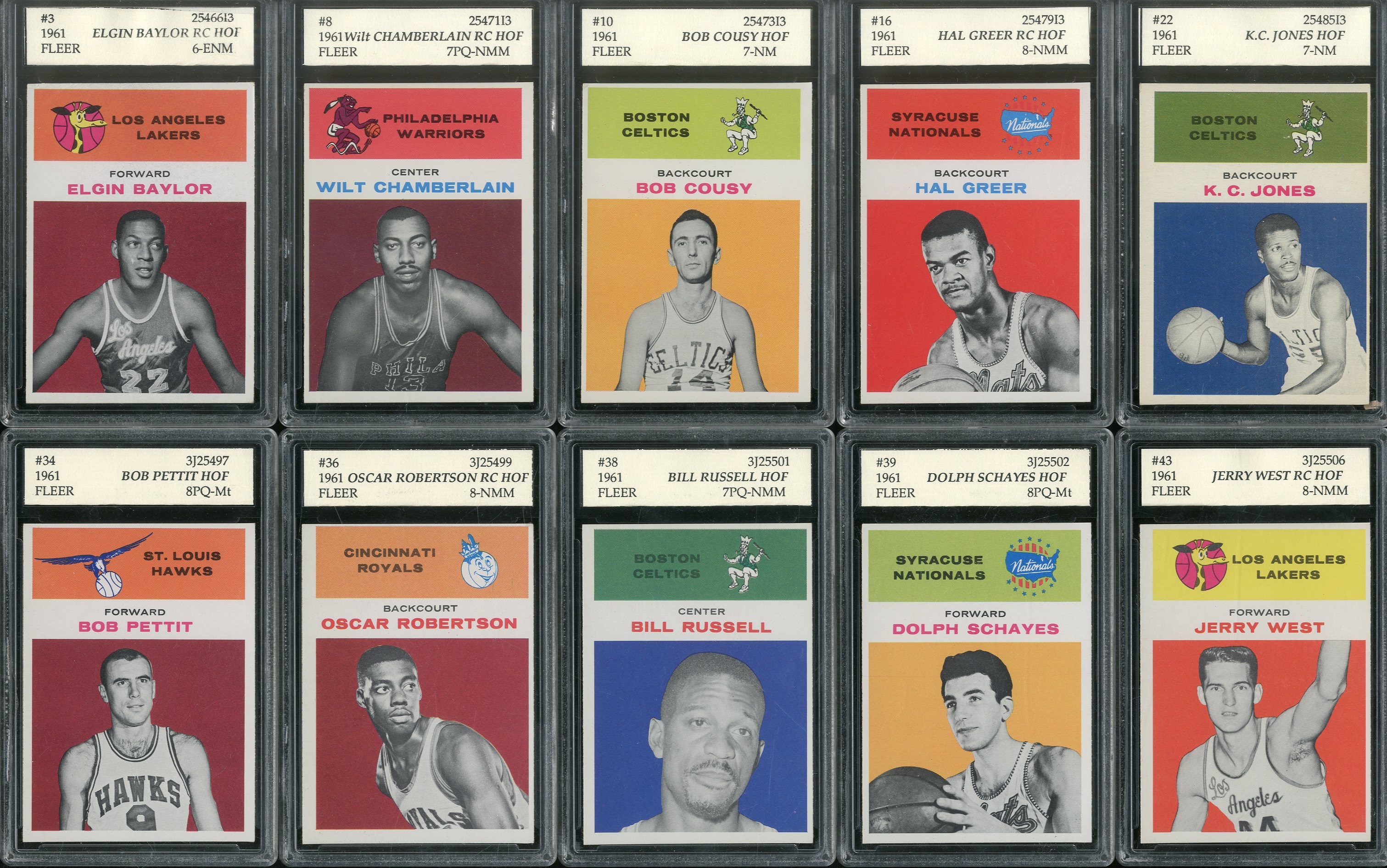- 1961 Fleer Basketball Complete Set (ALTERED, 66 of 66)