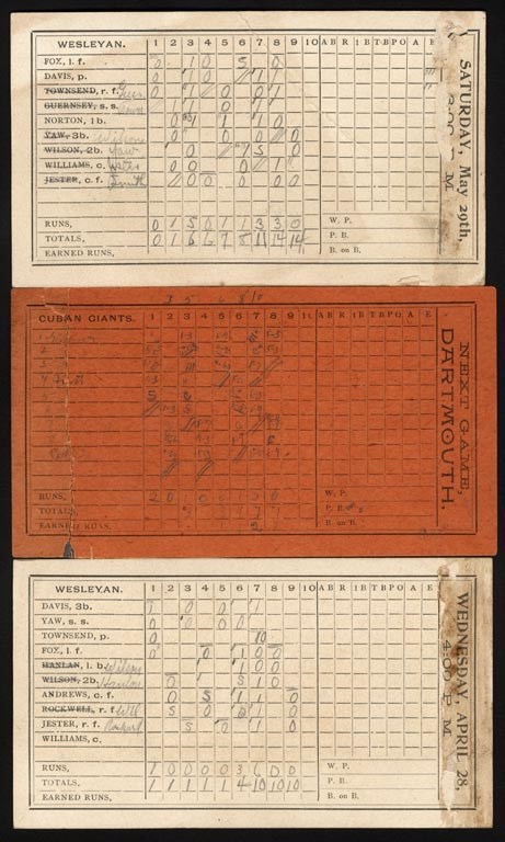 - 1897 Cuban Giants Scorecards with Frank Grant (3)