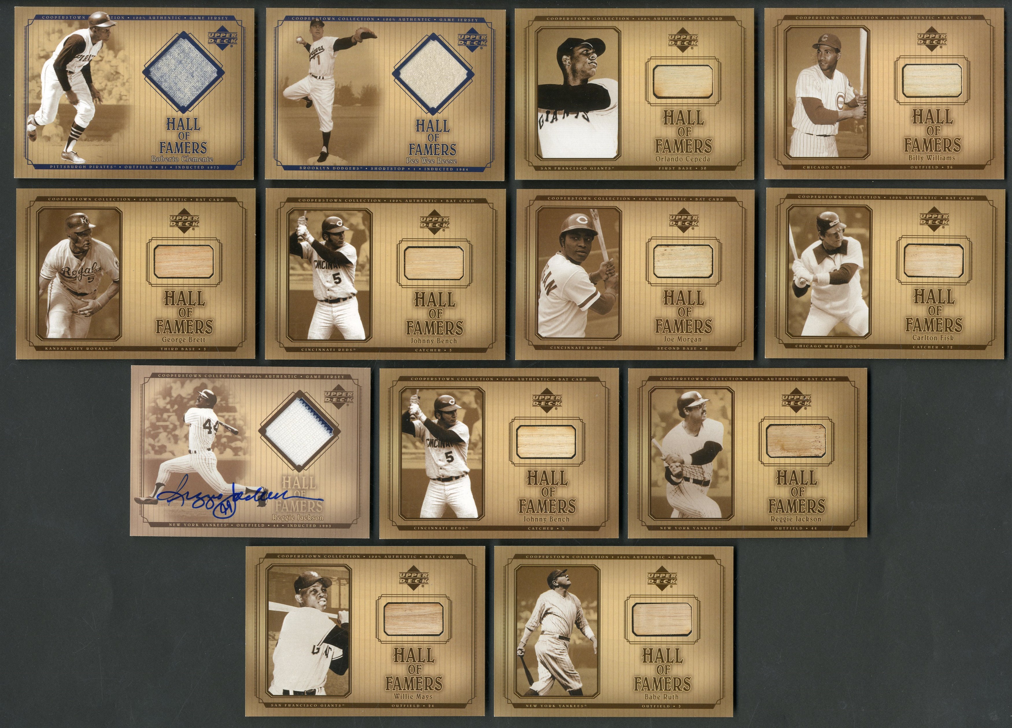 - 2001 Upper Deck Hall of Famers Game Used & Autograph Collection - Ruth, Clemente, Mays (13)