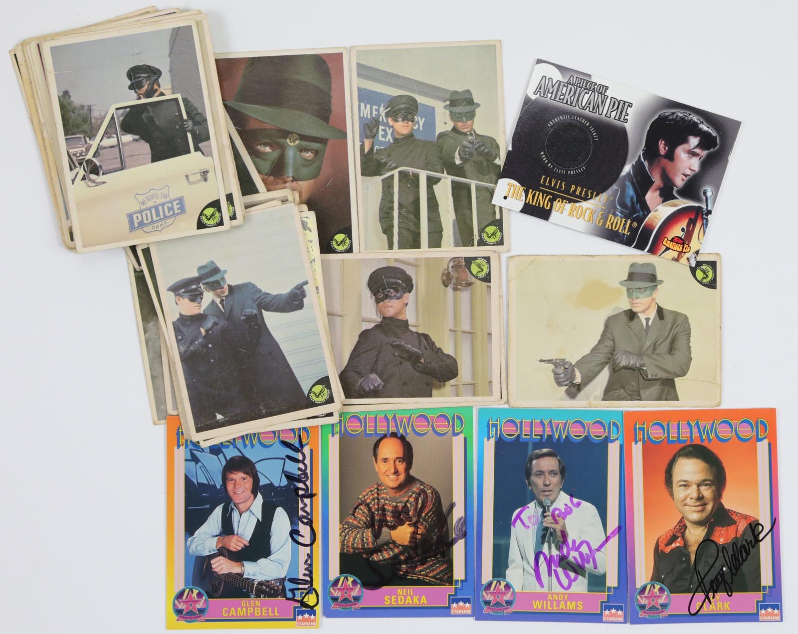 - 1966 Green Hornet Partial Set & (5) Hollywood Autographs & Memorabilia w/Elvis Presley