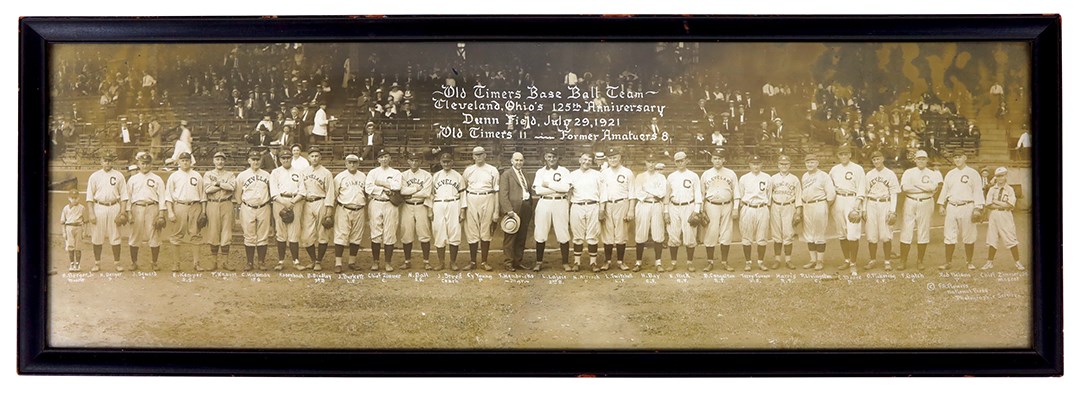 1921 Cy Young and Cleveland Old Timers Baseball Team Panorama