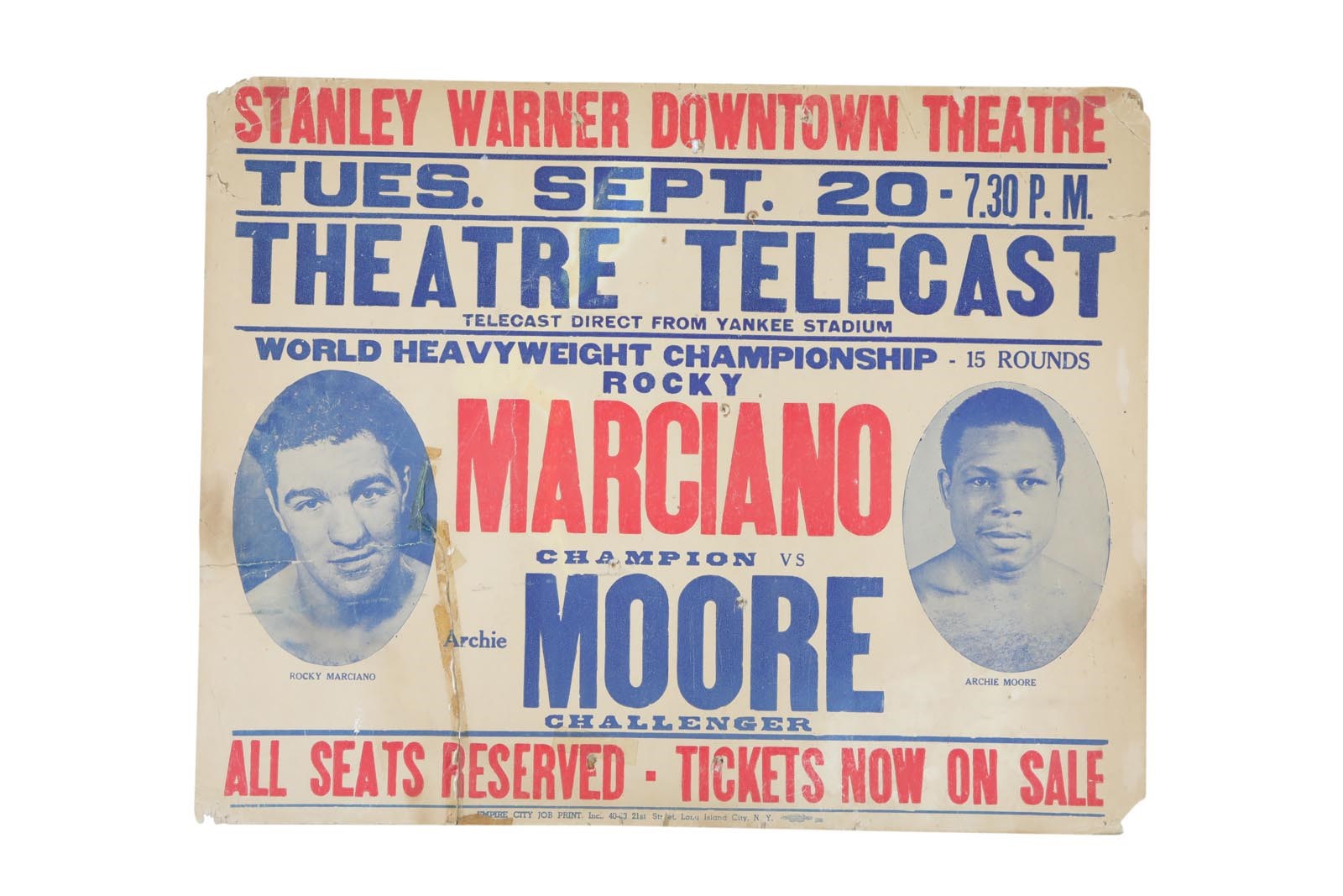 Muhammad Ali & Boxing - 1955 Rocky Marciano v. Archie Moore Poster