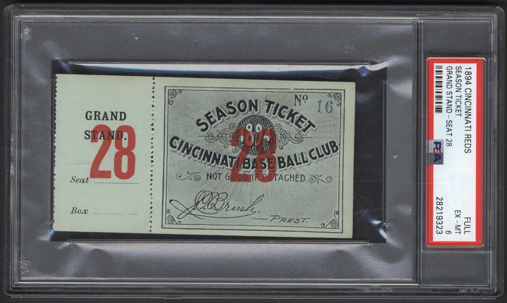 Pete Rose & Cincinnati Reds - 1894 Cincinnati Reds Full Season Ticket