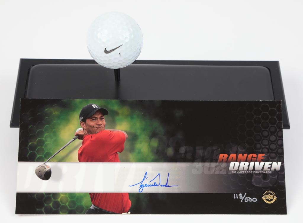Tiger Woods Range Driven Golf Ball with Autograph