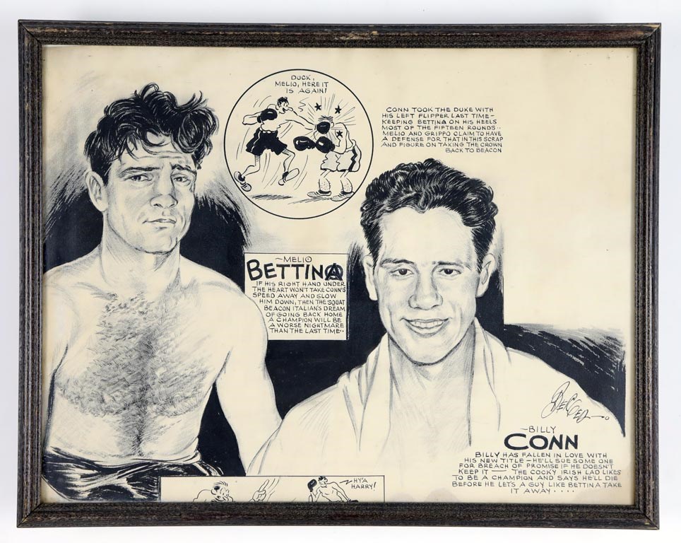 Muhammad Ali & Boxing - 1939 Billy Conn Melio Bettina Boxing Original Art by Berger