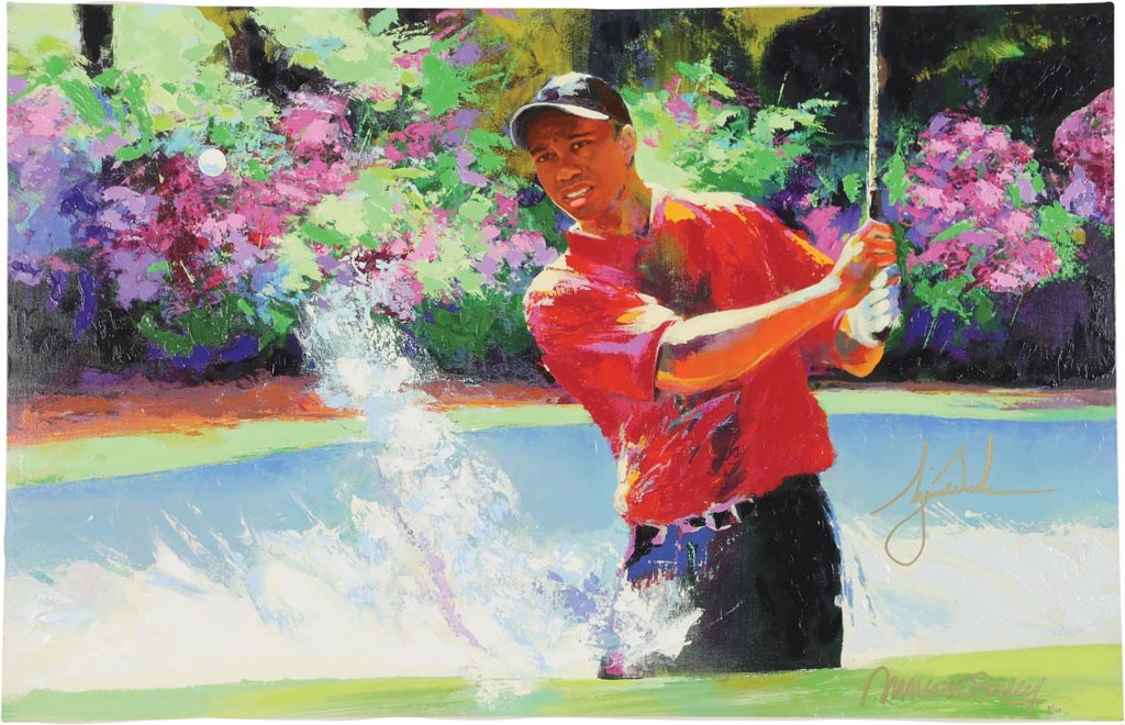 Sports Fine Art - Tiger Woods by Malcom Farley - Signed by Woods
