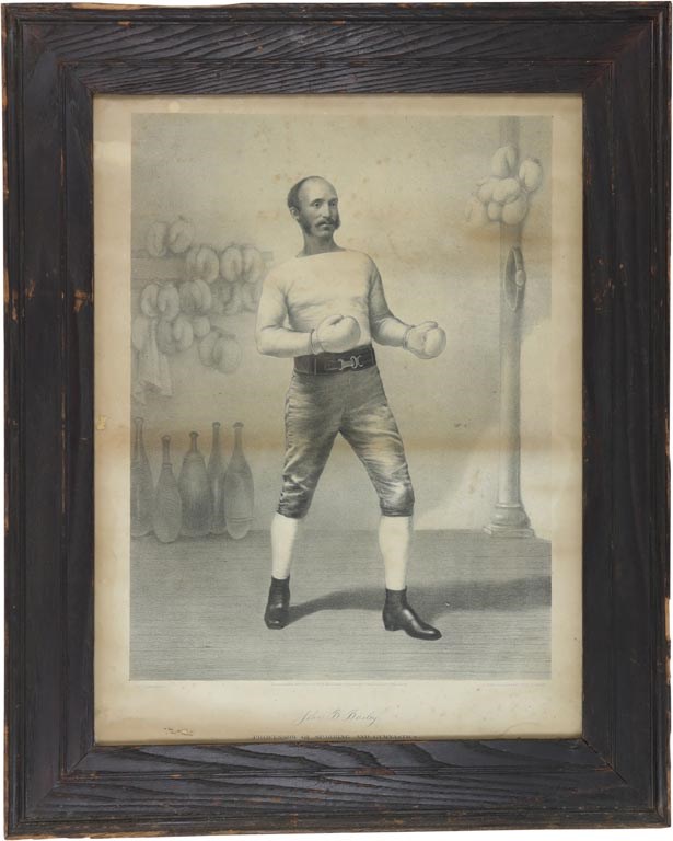 Muhammad Ali & Boxing - 19th Century John B. Bailey "Professor of Sparring" Lithograph
