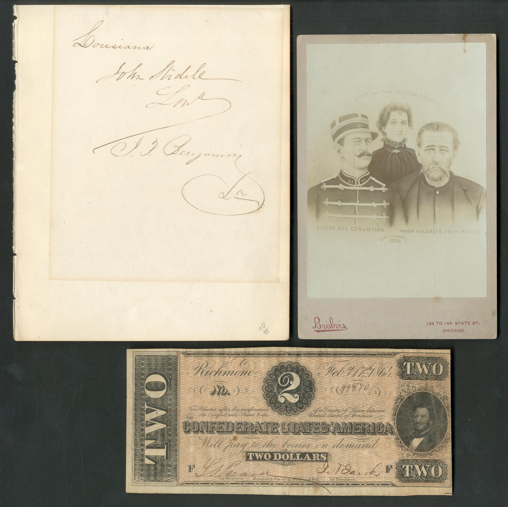 Americana Autographs - Signed Album Page of Confederate Politicians