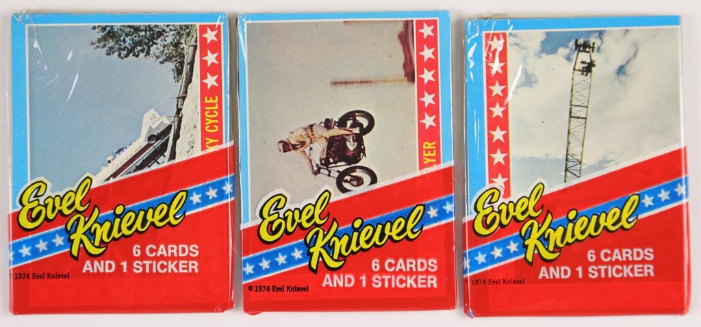 - Evel Knievel 1974 Topps Test Issue Wax Packs (3)