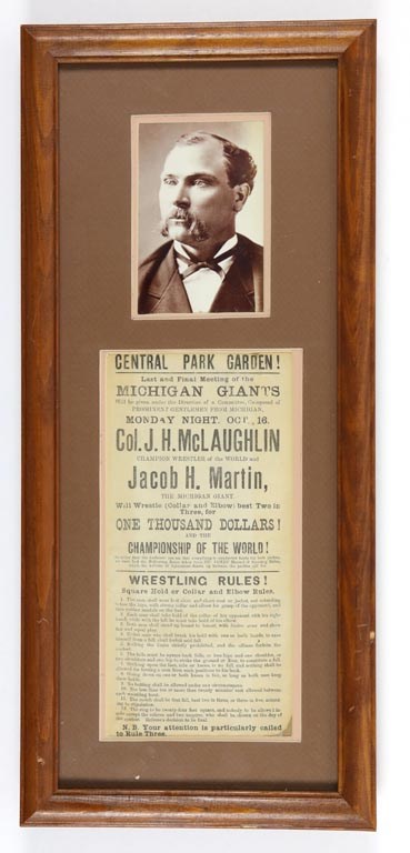 Muhammad Ali & Boxing - Michigan Giants World Championship Wrestling Broadside Photo of McLaughlin