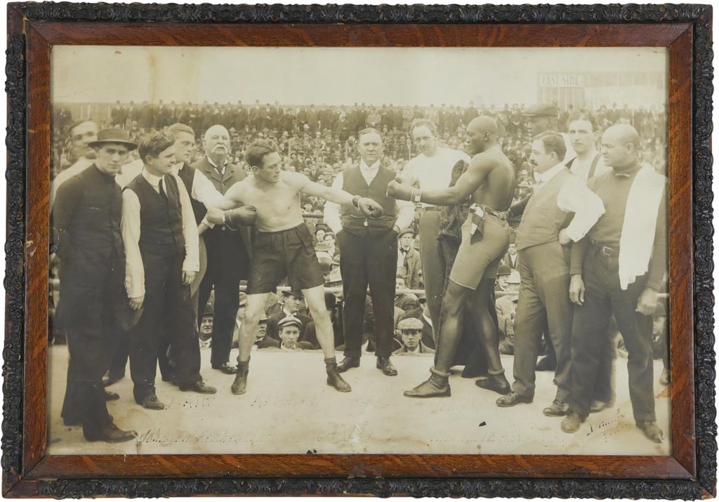 Muhammad Ali & Boxing - 1909 Johnson vs. Ketchel "Touch Gloves" Oversized Photograph
