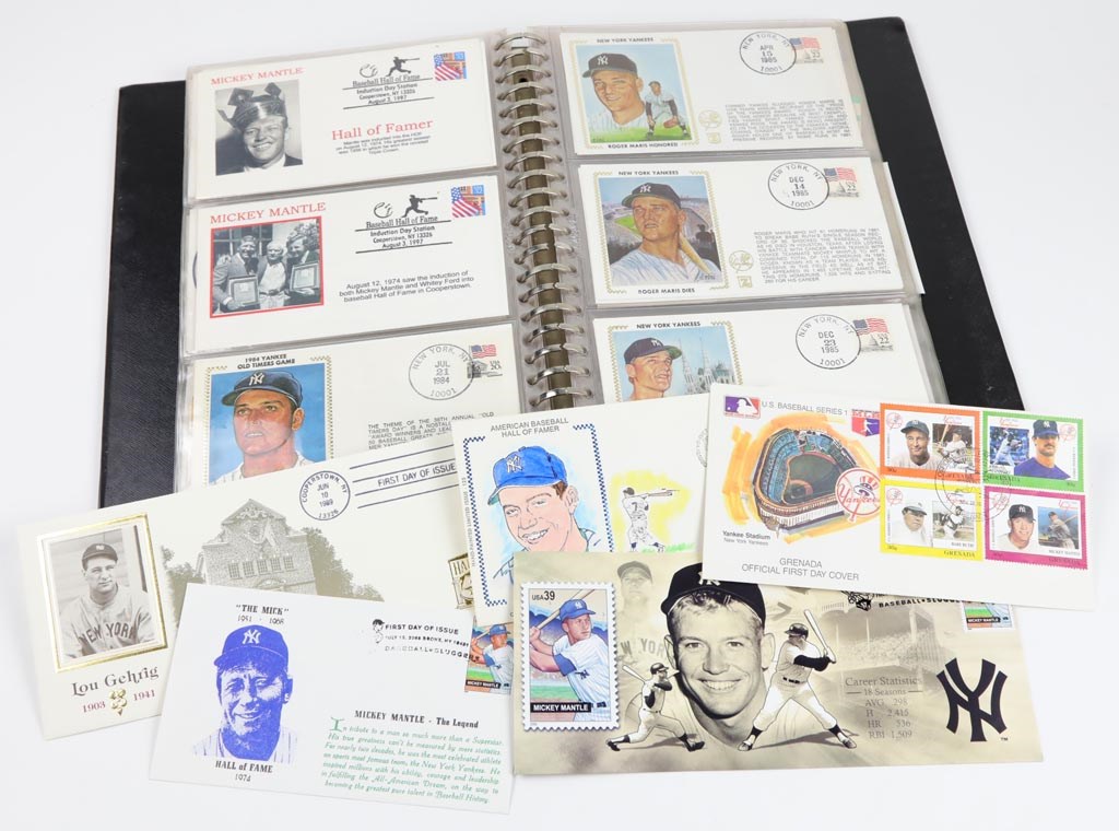 Collection of Mickey Mantle and Hall of Famers First Day Covers and Ephemera (35)
