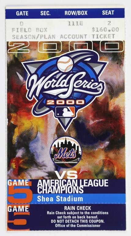 - 2000 World Series Field Box Ticket Stub